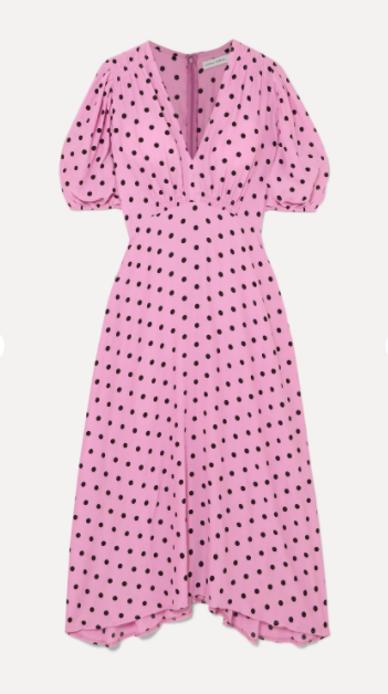 net-a-porter pink polka dot dress