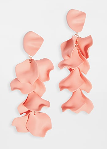 coral floral earring